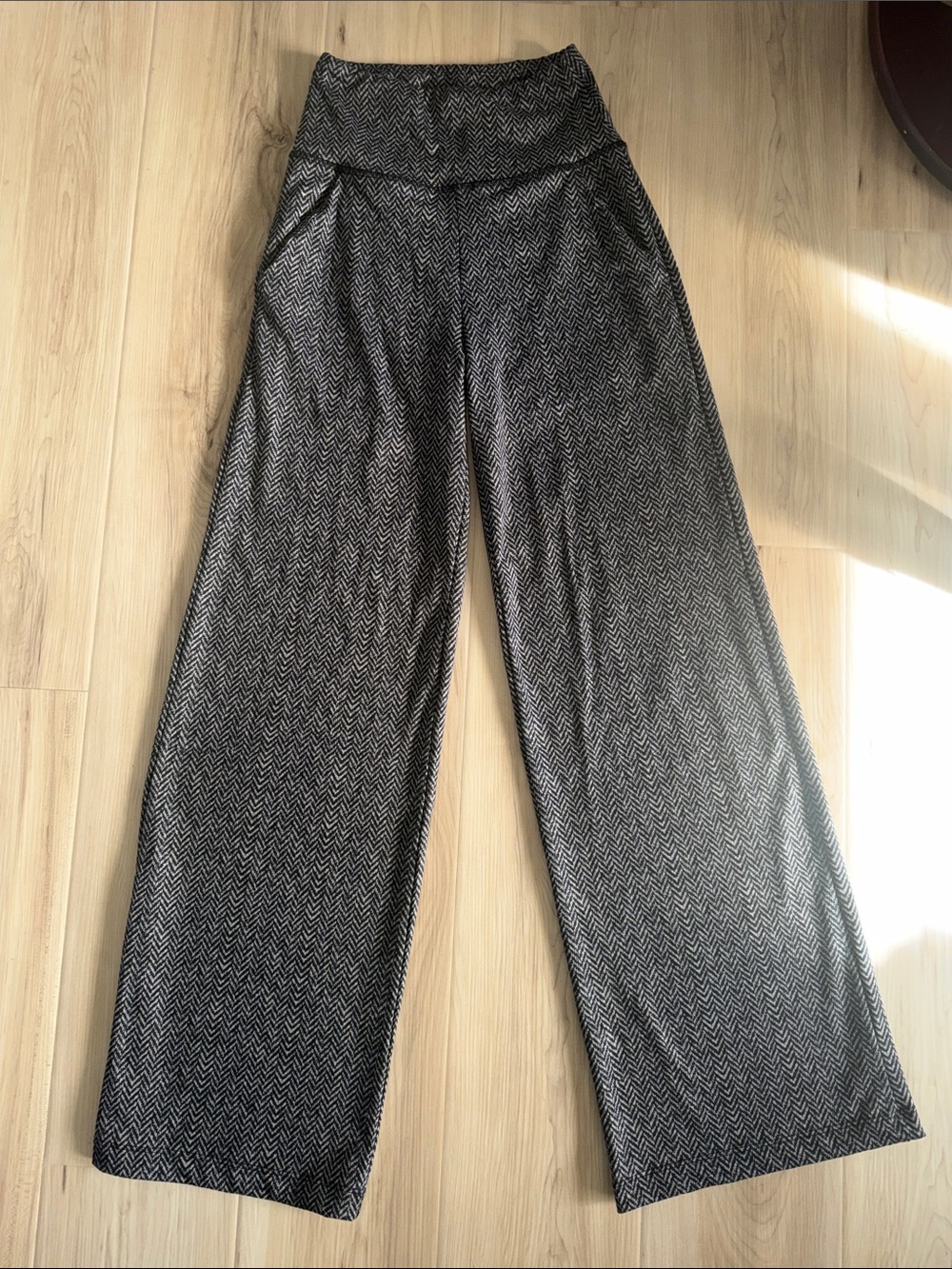 KiraGrace High Waist Wide Leg Pant Herringbone